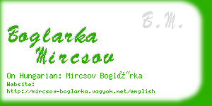 boglarka mircsov business card
